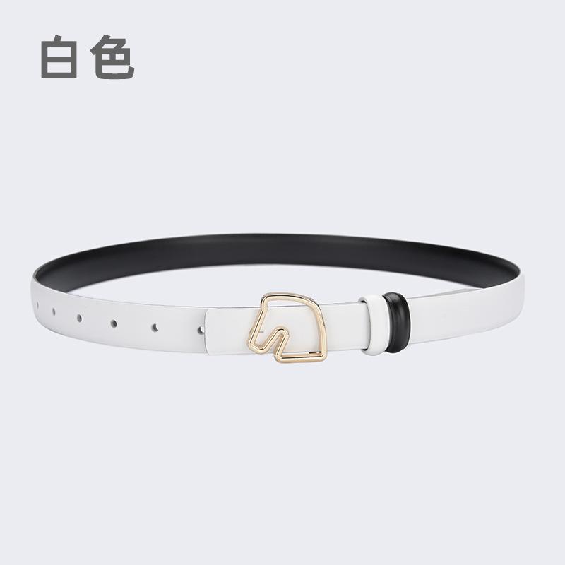 

Двусторонний ремень женский кожаный с юбкой свитером брюками тренчем пальто декоративный ремень тонкий ремень двойного назначения модный 105cm