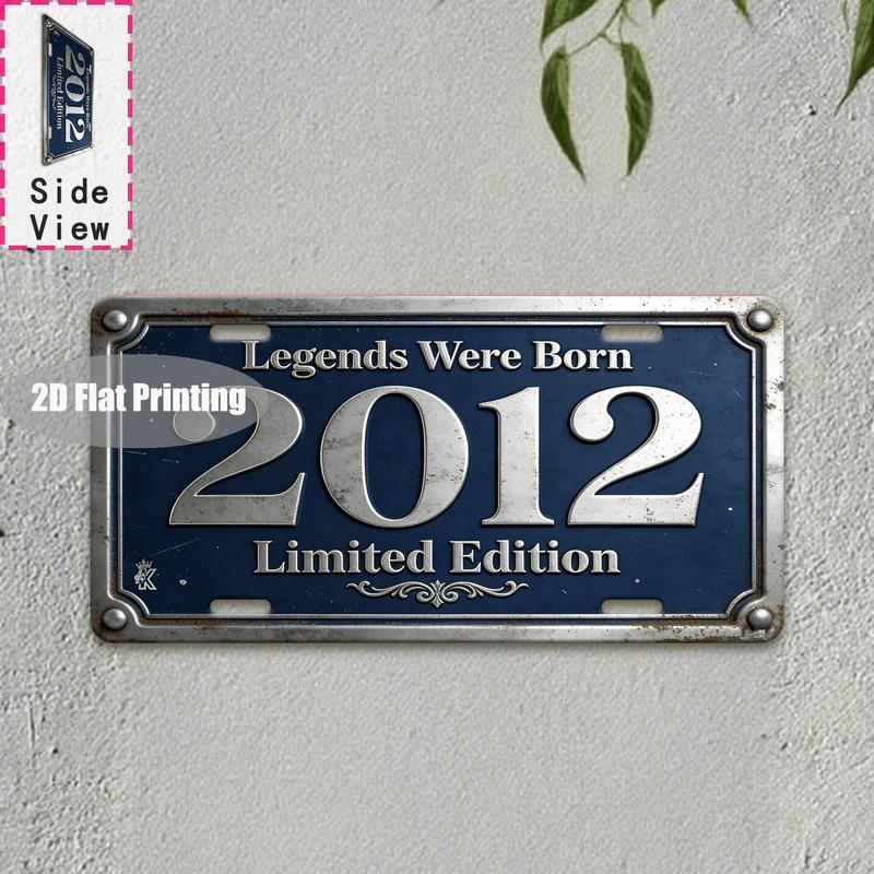 Tin Sign Vintage Durable Metal Plaque Wall Decor Home Office Bar Man Cave Basement City Birth Year License Plate Wall Art