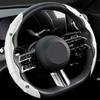 2pcs Carbon Fiber Non-Slip Steering Wheel Cover Car Accessories For Skoda Octavia MK2 MK3 2 3 A7 Fabia Karoq Kodiaq Superb Rapid Kamiq