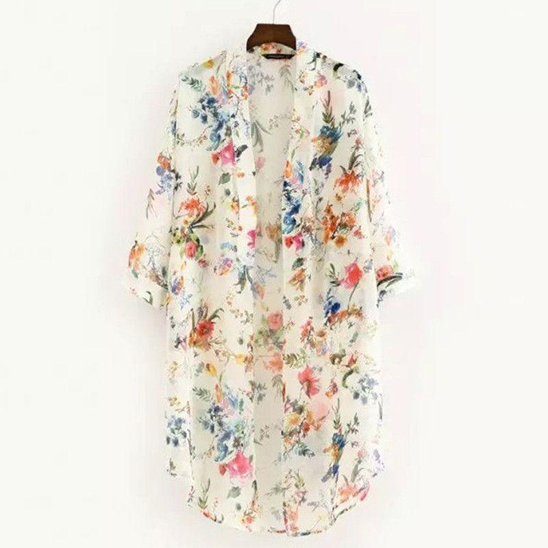 

M-4XL Summer Women Long Blouse Cardigan plus Ladies Shirt Female White 4XL