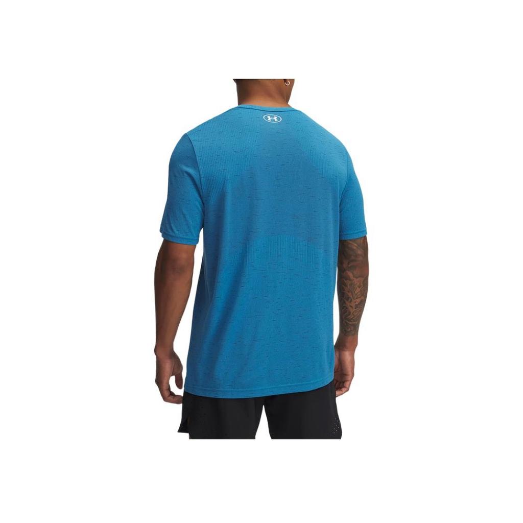 Under Armour Vanish Seamless Logo Round Neck Pullover Short Sleeve T-Shirt Men T-Shirts Blue 1382801-452