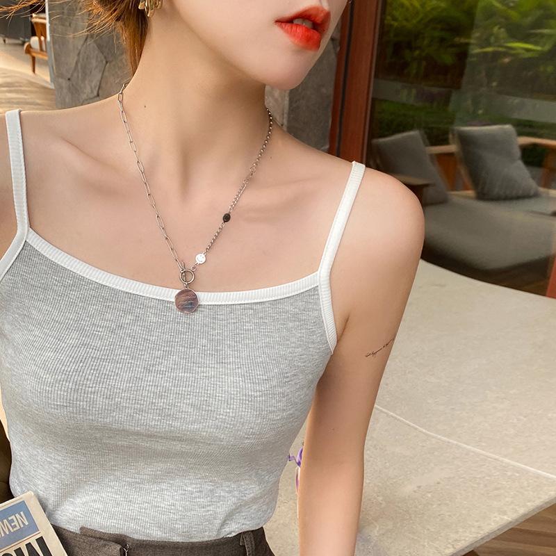 Striped Suspender Vest for Women In Summer Wear New Slim Fit and Versatile Cotton Base Shirt
