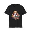 Adorable Puppy Books Unisex T-Shirt, Dog Lover Gift, Cute Pet Tee, Floral Shirt,