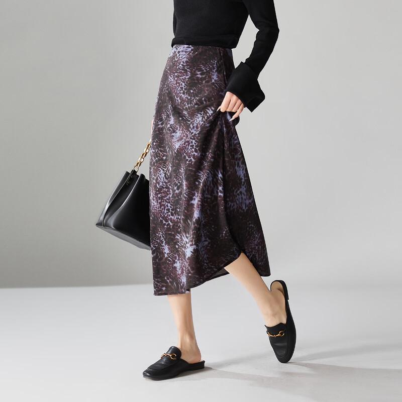 SOFSIL Elegancka spódnica midi o kroju A z panterką