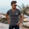 Muscleguys Mens  Pritned V-neck  Best Seller  Short Sleeve Comfortable T-shirt Cotton Fashion Casual Breathable Short Sleeve Tees