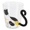 Katze Tasse Kaffee Milch Tee Wasser Glas Kinder Flasche Transparent Hitzebeständig Wiederverwendbare Becher(Weiße Katze )