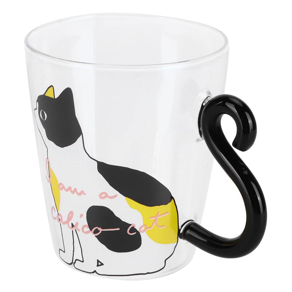 Katze Tasse Kaffee Milch Tee Wasser Glas Kinder Flasche Transparent Hitzebeständig Wiederverwendbare Becher(Weiße Katze )