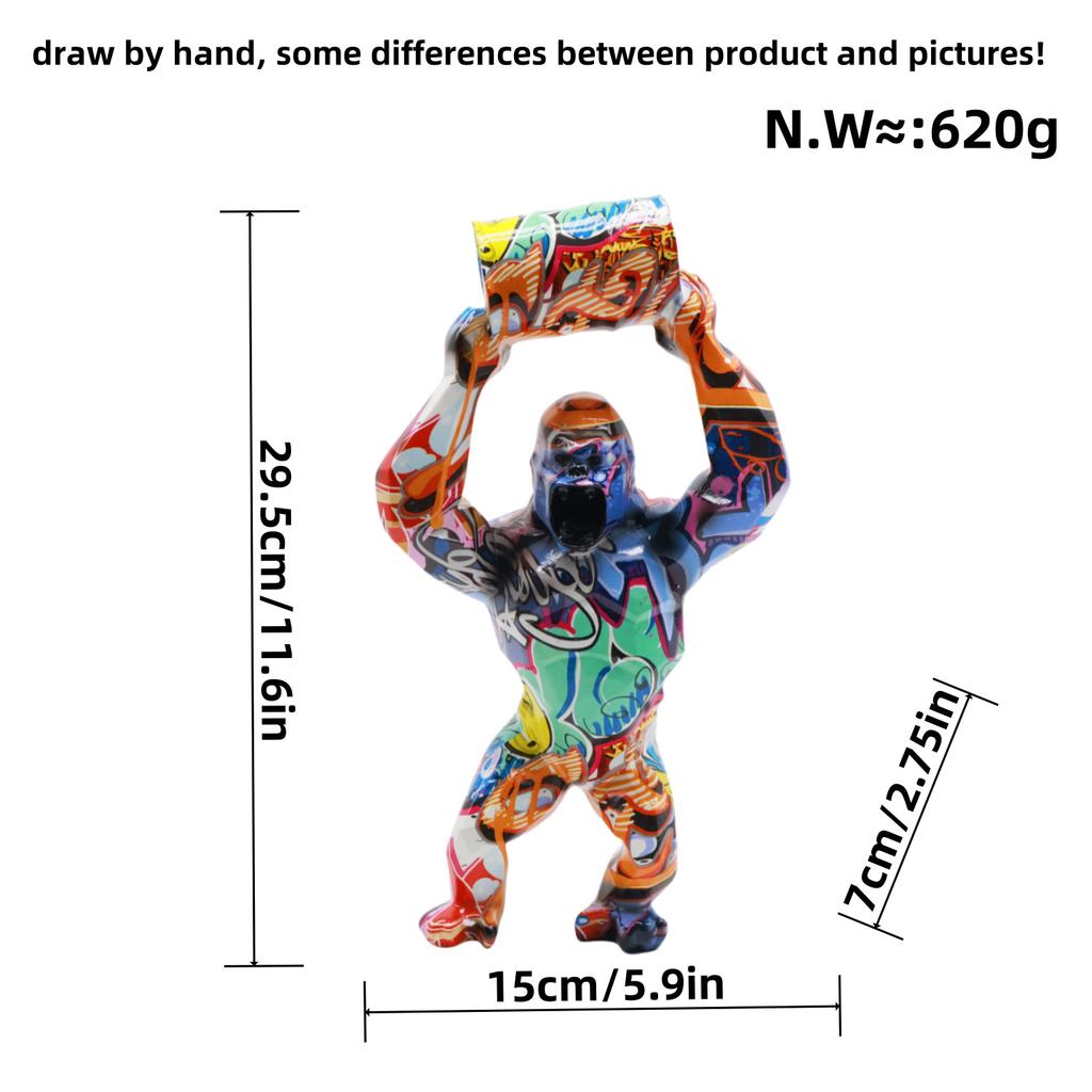 Creative Nordic Animal Orangutan Resin Sculpture Art Statue Nordic Home&Room Decoration Scene Decor, Theme Party Decor