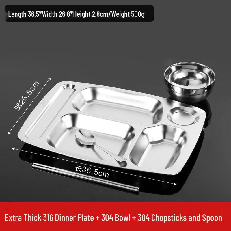 Stainless Steel Divided Lunch Tray