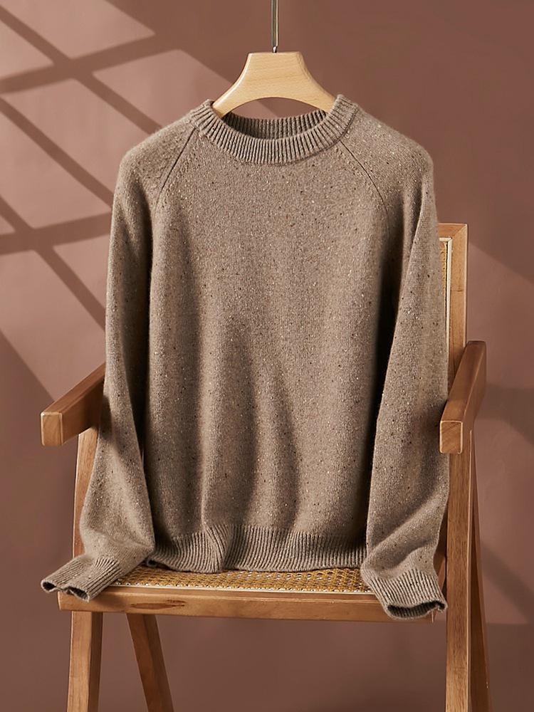 2025 Autumn/Winter Women's Polka Dot Cashmere Sweater with Raglan Sleeves