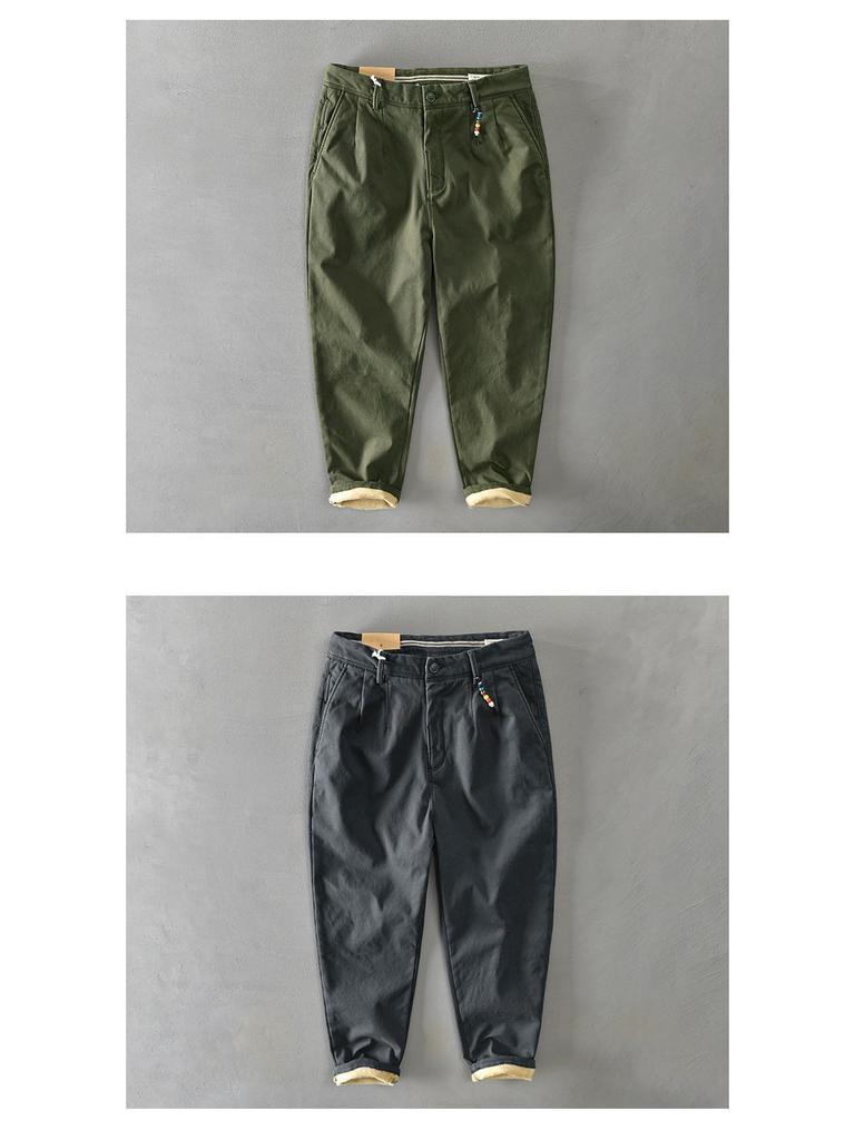 Z338 Męskie Bawełniane Ciepłe Kombinezony Casualowe Plus Aksamit - Edycja Jesienno-Zimowa