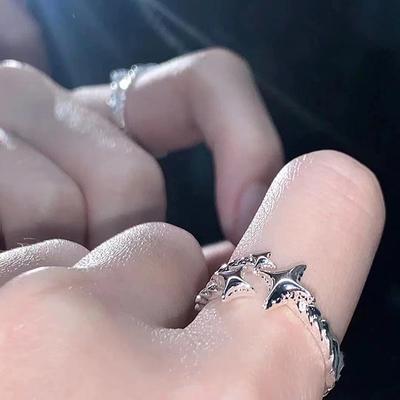 Trendy Metal Punk Rings Set For Women Simple Star Ring Open Adjustable Ring Girls  Party Jewelry Gifts Accessories