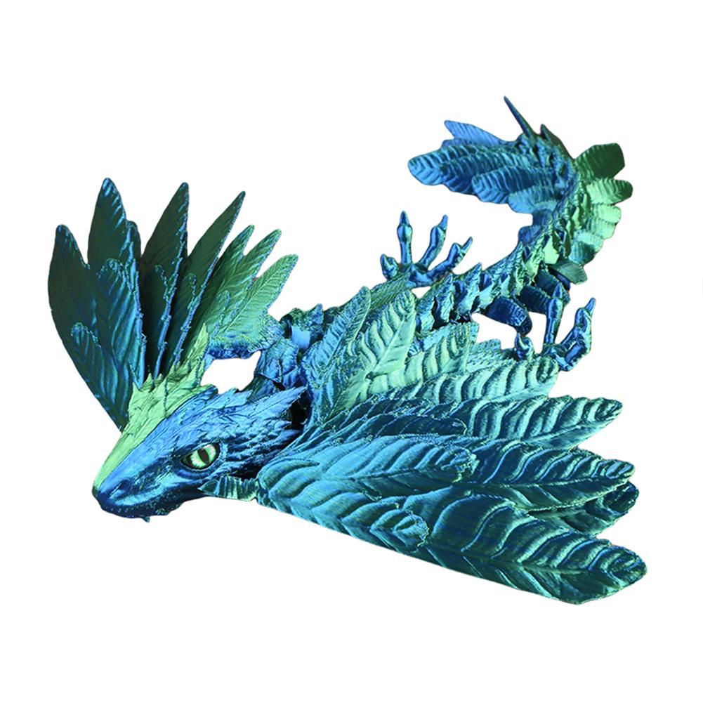 3D Printed Dragon with Wings Realistic Articulated Dragon Statue Home Room Decoration Animals Ornament Kids Birthday Gifts