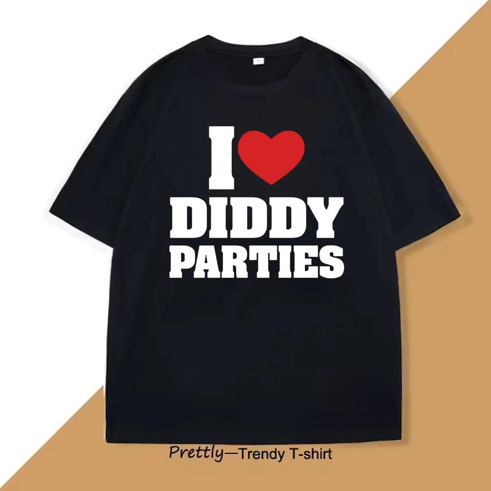 

Я люблю вечеринки Дидди Графическая футболка с принтом Женская и мужская Забавная модная повседневная свободная футболка с коротким рукавом и круглым вырезом Топ 4XL