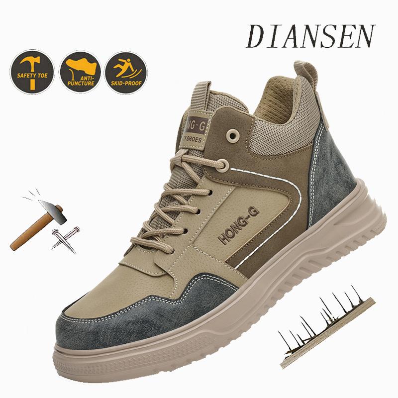 Safety Boots Steel Toe Work Shoes Men Slip Resistant Waterproof Boots Anti-smash Anti-Puncture Shoes for Warehouse & Logistics