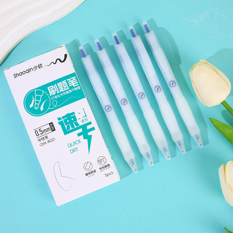 Push-Action Gel Pen with Soft Grip, Quick-Drying, Smooth 0.5mm ST Tip - Perfect for Students