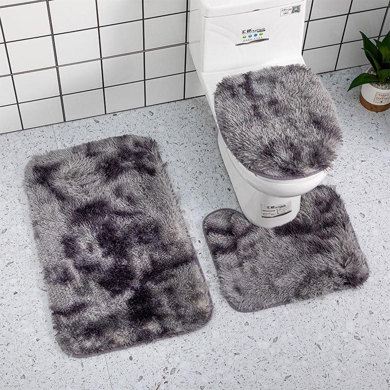 3 Teile/satz Batik-Badezimmermatten-Set Bunte rutschfeste Bad-WC-Teppiche Rechteckige U-förmige Badezimmer-Toilettenvorleger und Deckelabdeckungsset