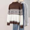 Women's Wool Blend Half-Zip Lapel Sweater