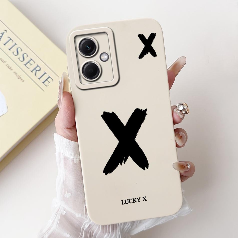 

For Xiaomi Redmi Note 12 5G Lucky Initial Letter Phone Case For Redmi Note 12 Pro 5G Note12 Soft Silicone Shockproof Bumpers Redmi Note 12 Pro 5G