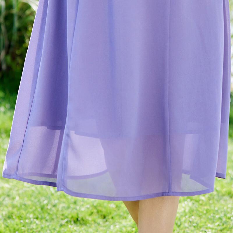 New Chinese Style Faux Two-Piece Chiffon Dress