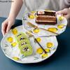 Irregular Retro Dinner Plate Home Restaurant Western Food Steak Cake Dessert Dim Sum Plate Creative Placing Main Dish Plate