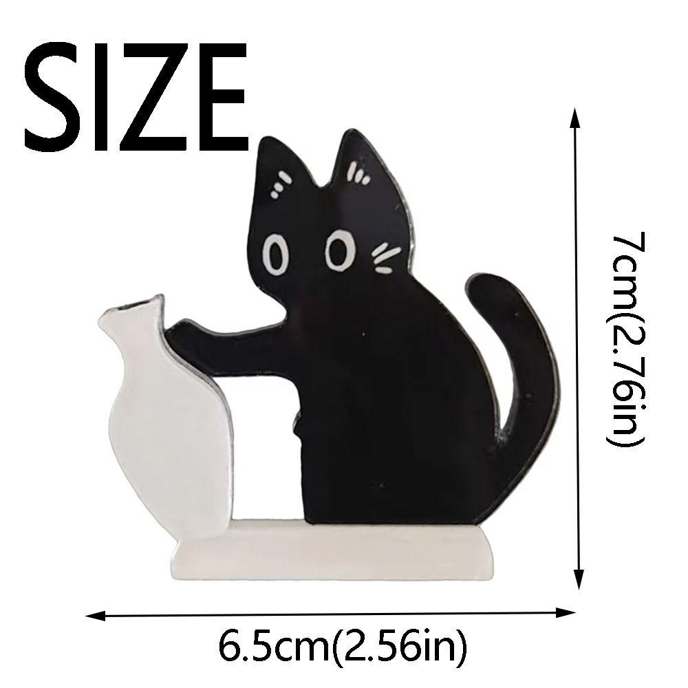 Svart Katt Skjuter Katthårssamlare Kreativ Kylskåpsmagnet Vas Dekor Pälssamlare