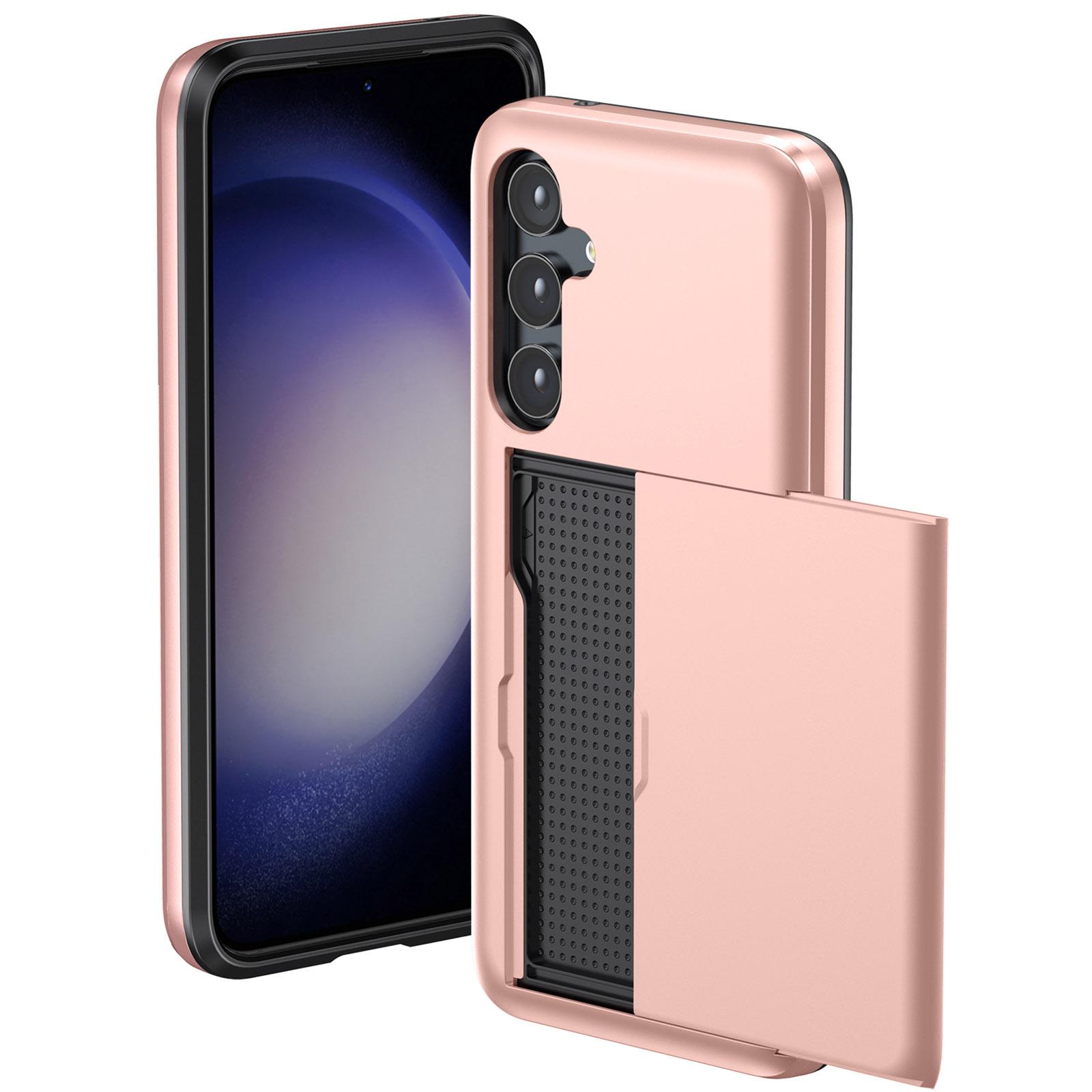 

For Samsung Galaxy A55 5G Phone Case TPU+PC Cover with Slide Card Holder Navy Blue
