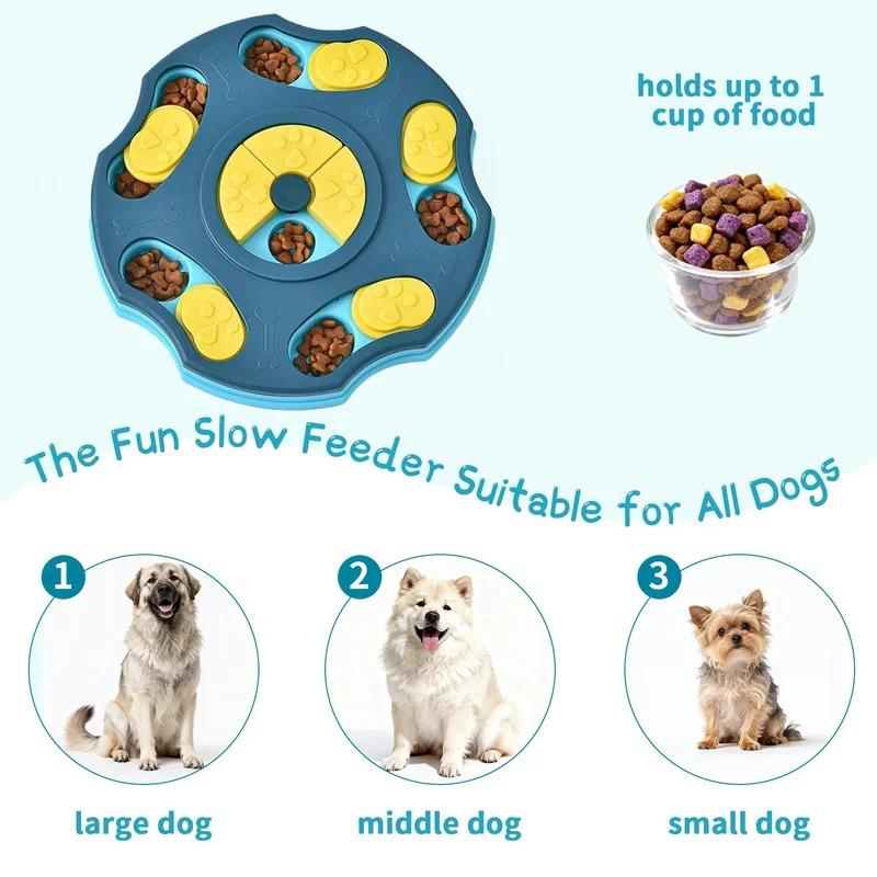 Interactive Dog Puzzle Toy Slow Feeder Bowl Enrichment Game for Puppy IQ Training Slow Eating Food Dispenser Non Slip Pet