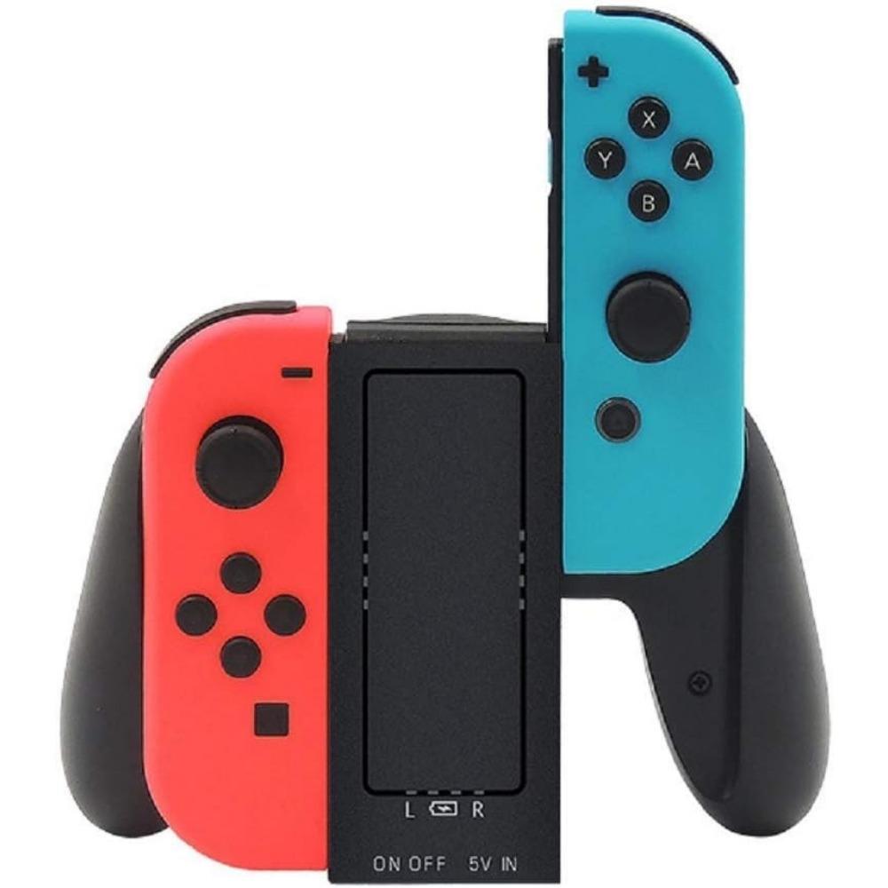 JoyCon Charging Grip Compatible with Nintendo Switch, Switch Joy Con Comfort Grip with Built-in 2000mAh Rechargeable Battery,USB Type C Charging Cable