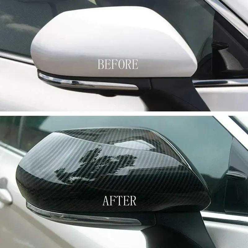 1 SET For Toyota Camry 2018- ABS Side Mirror Cover Wing Cap & Door Handle Cover Exterior Door Housing Trim Adhesive Sticker