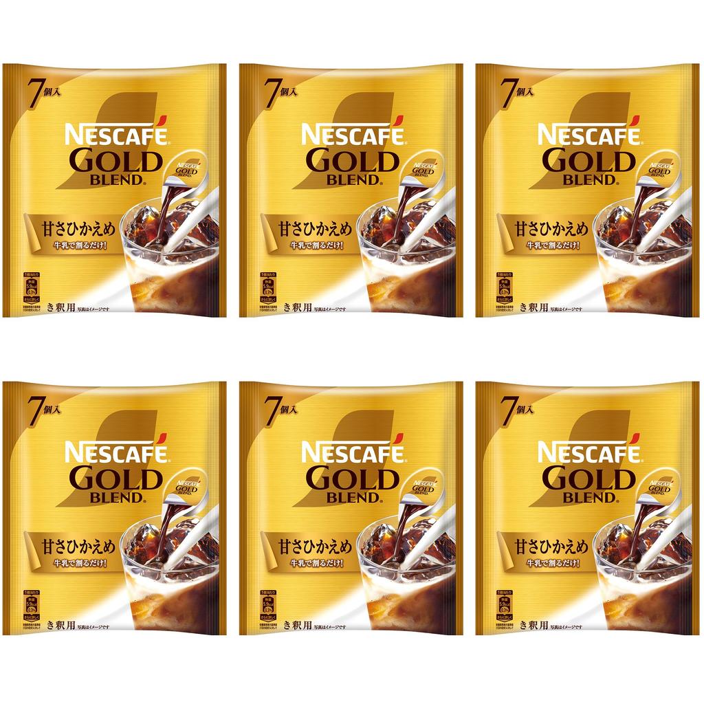 Nescafé Gold Blend Portion, Low Sweetness, 7 Count X 6 Bags, Iced Coffee, Concentrated, Diluted