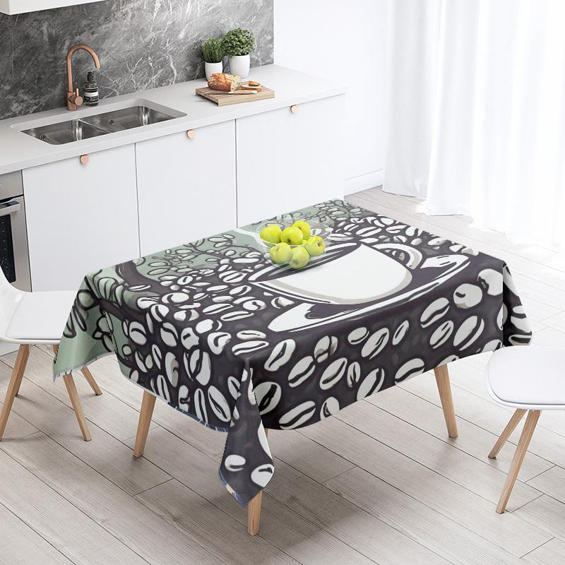 Abstract Art Food Illustration Tablecloth Oil-proof Tablecloth Waterproof Picnic Fabric Nordic Home Decoration