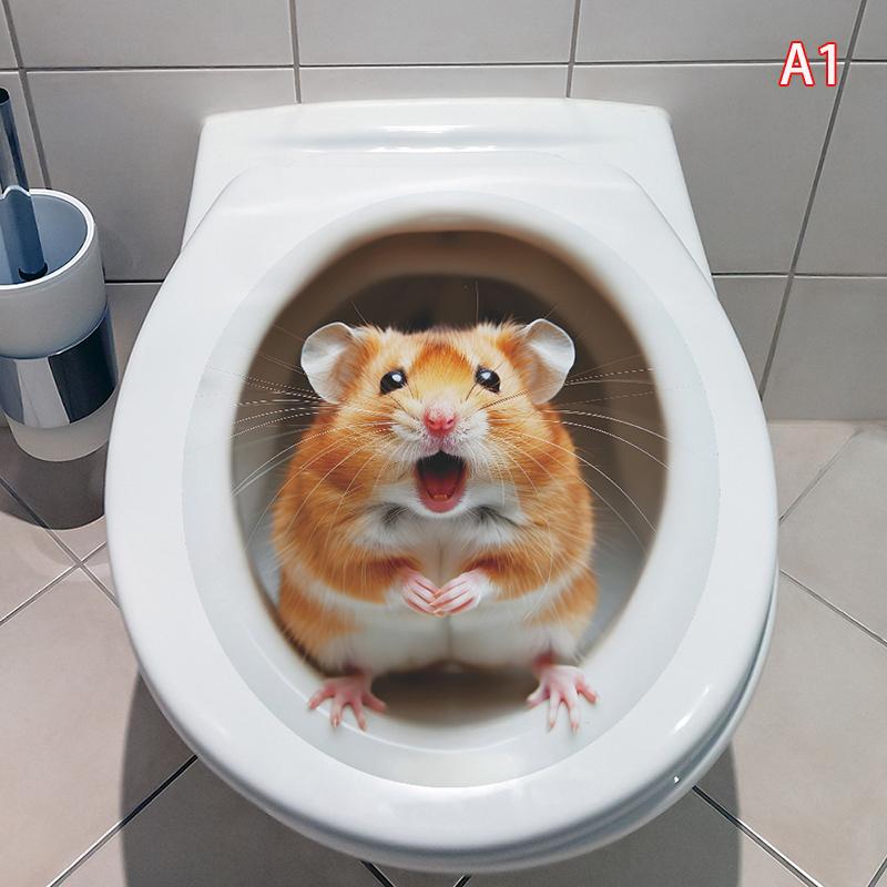 

2024 Водостойкая наклейка на крышку унитаза Новинка Креативные Забавные Наклейки на сиденье унитаза Белка Наклейка на унитаз as the picture