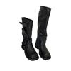 Grape mother studiolee boots long boots for women 2025 autumn and winter new square head fashionable belt buckle boots for women
