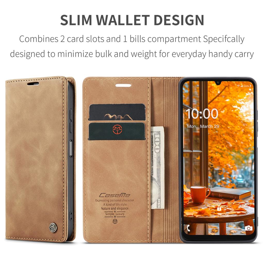 For Samsung Galaxy A07 Wallet Case CASEME 013 Series PU Leather Phone Cover Stand