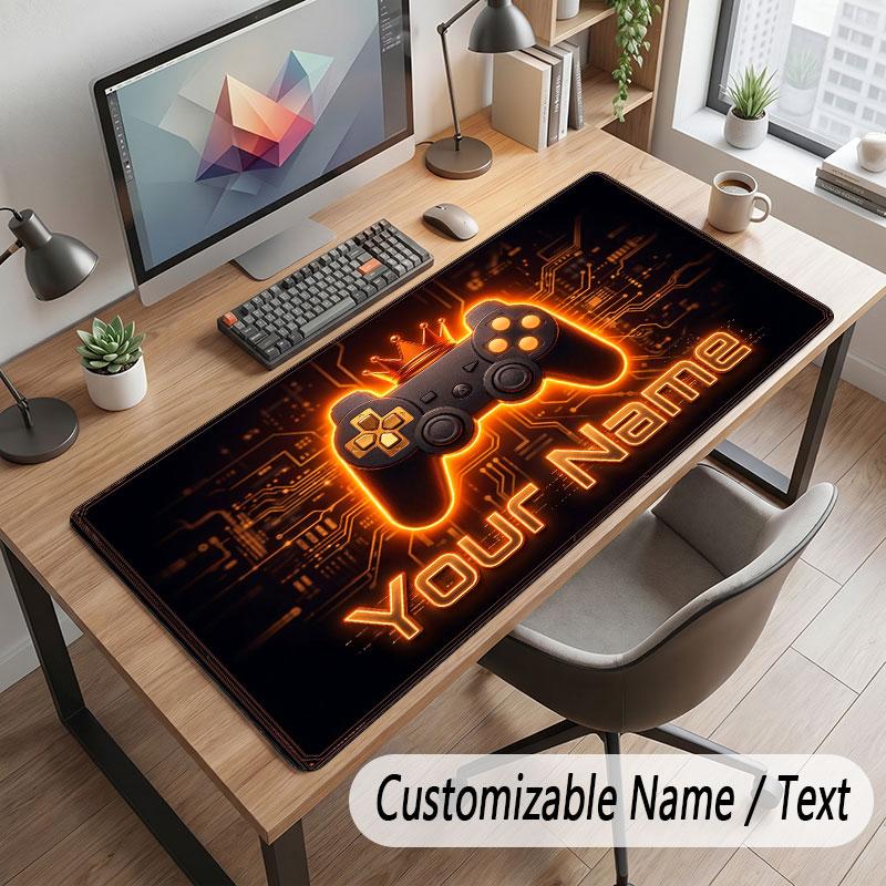 Spielcontroller-Thema Benutzerdefiniertes Mauspads Personalisierter Druck Name Text Schreibtischunterlage Für Home Office Tischdekoration