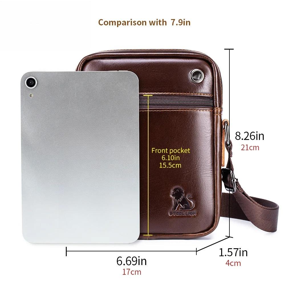 Luxury Brand Men's Real Leather Crossbody Bag Fashion Casual Shoulder Messenger Bag for Travel Business Vintage Style