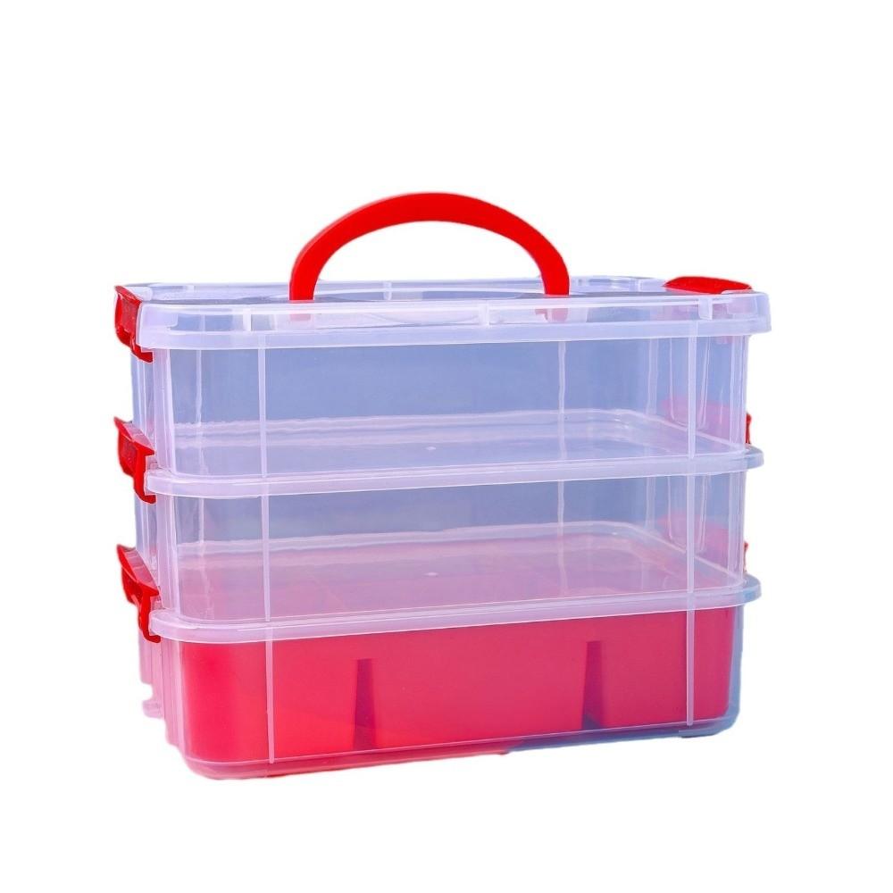 3-Schichtige Multifunktionale Aufbewahrungsbox Mehrschichtiger Transparenter Kunststoff-Organizer-Koffer Trompetenförmige PP-Box Aufbewahrungsbehälter Box