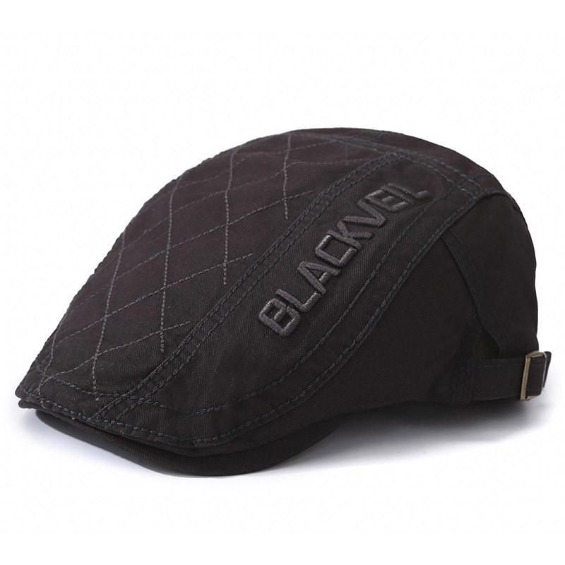 

Cotton Beret Hat With Embroidered Letter Design For Casual Streetwear Women серый