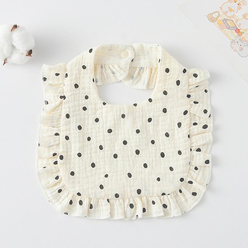Ruffle Baby Drool Bibs: Pure Cotton Printed Lace Bibs
