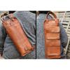 Leather Drumstick Bag Floor Tom Hooks | Holds 10-12 Drumsticks Mallets Brushes | Percussion Stick Bag with Strap & Handles