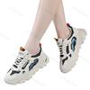 Fashion Autumn Chunky Wedge Platform Women's Sneakers Pu Thick Bottom Vulcanized Shoes Women Lace Up Casual Dad Shoes Zapatillas Mujer