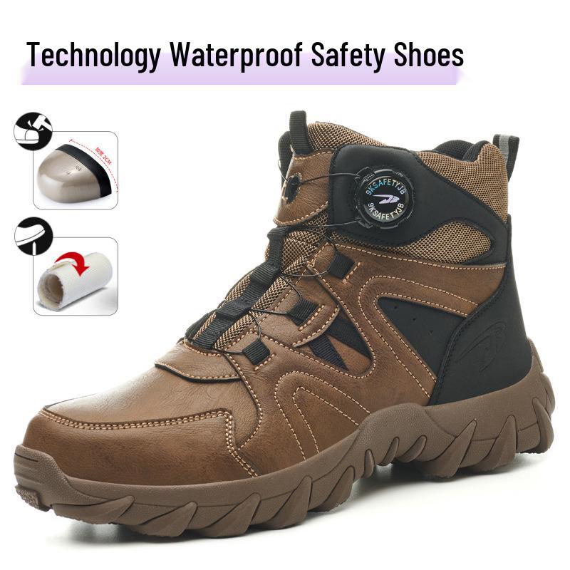 

Durable Steel Toe Microfiber Leather Safety Boots – Anti-Slip, Anti-Puncture, All-Season Hiking Footwear