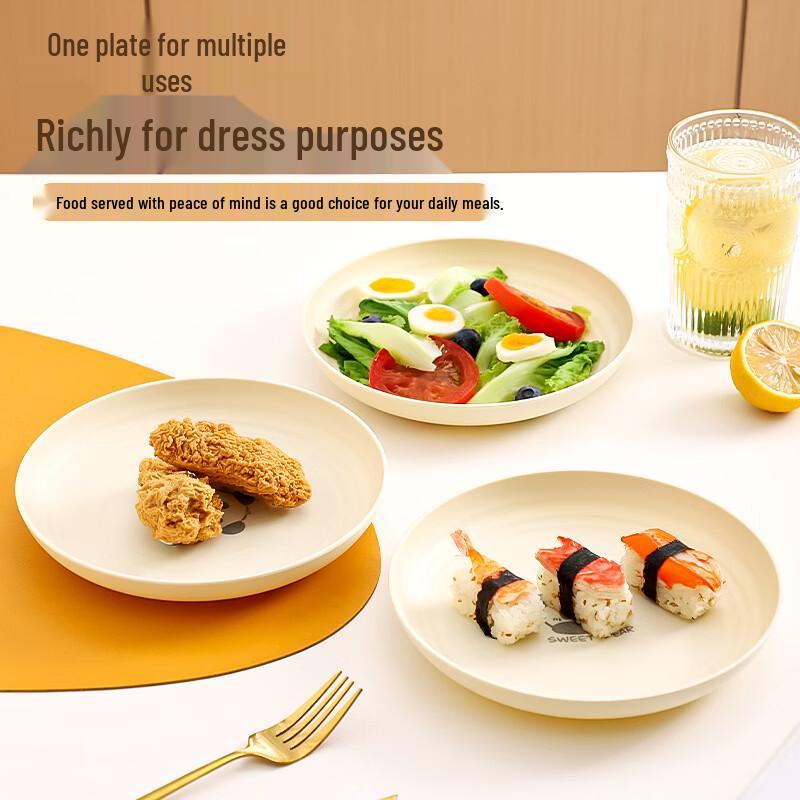 Cute Cartoon Bear Stainless Steel Round Plate