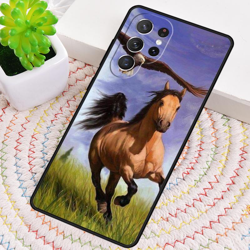 Running Horse Animal TPU Phone Case For Samsung Galaxy Note 10 Pro S26 S25 S24 S23 S22 Ultra Plus S21 FE S20 Shockproof Cover