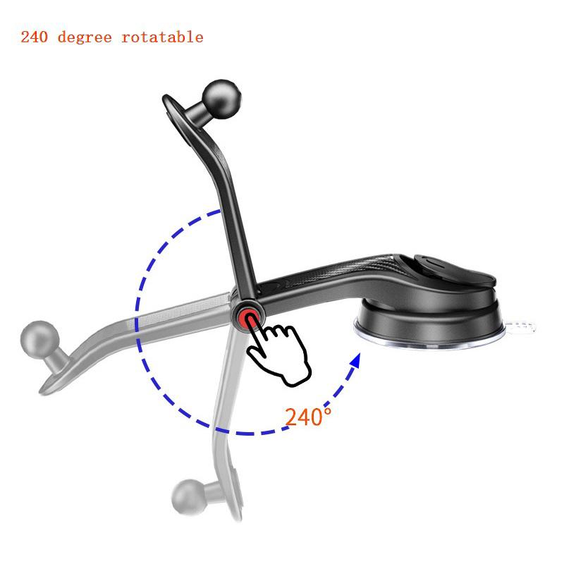 ES33 ABS+Fibra de Carbon Rotație 360 Grade Montură cu Ventuză Suport/Braț Suport Telefon Mobil Auto