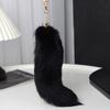 Plush Faux Hair Foxes Tail Keychain Elegant Keyrings Charm with Foxes Tail Pendant Fashionable Keychain Decorations