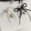 Y2K Korean Sweet Imitation Pearl Lace Bow Keychain Trendy Keyring Ins Aesthetic Key Holder For Girl Bag Pendant Accessories