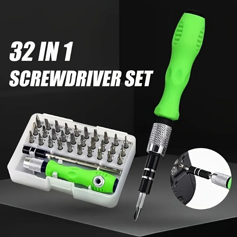 32 In 1 Multifunctional Screwdriver Set with 30 PCS Torx Phillips Magnetic Screw Driver Bits Mini Repair Tool for Phone Watch PC