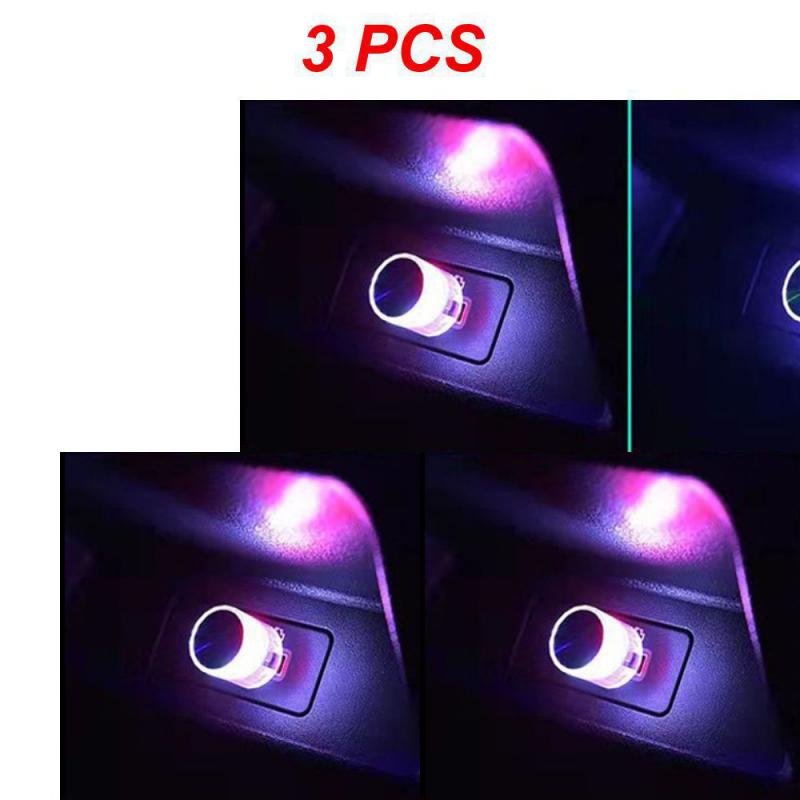 1/3PCS Mini USB LED Lumière d'Ambiance Décorative pour Environnement Intérieur Auto PC Ordinateur Lumière Portable à Brancher